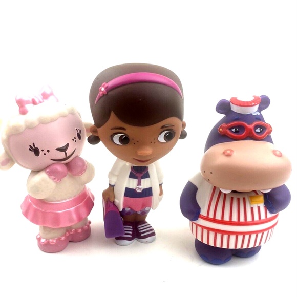 Doc McStuffin Figures 5" Toys 3pc Lot Set Lambie the Lamb Hallie Hippo Cartoons - Picture 8 of 8